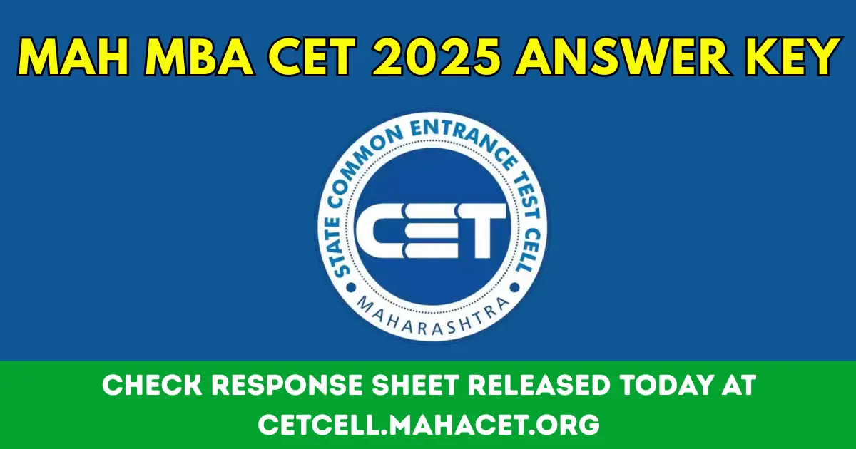 MAH MBA CET 2025 Answer Key Released Today