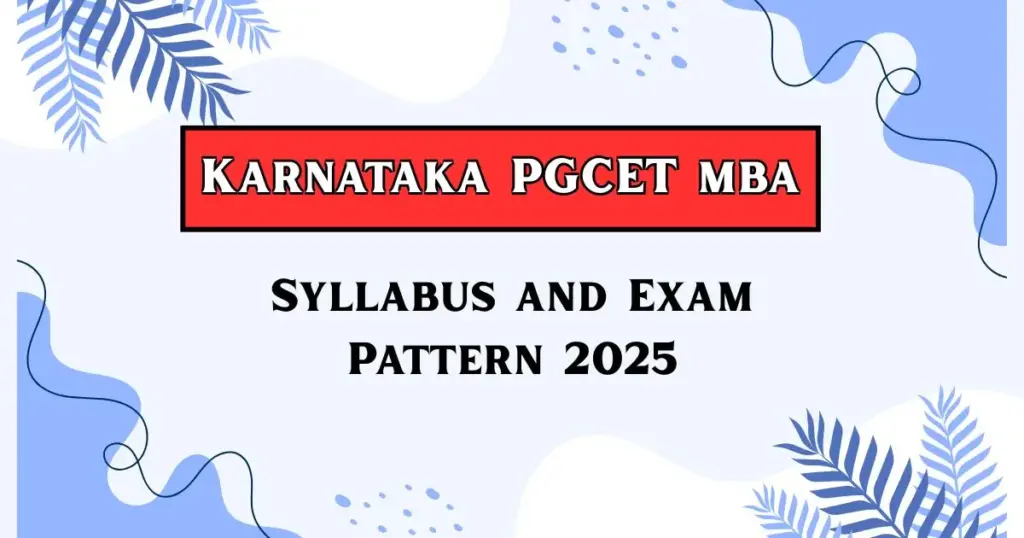 Karnataka PGCET Syllabus 2025